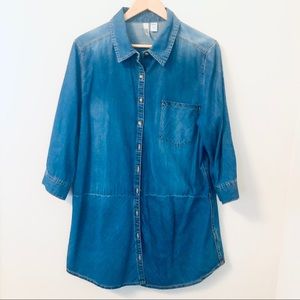 3/25 SALE Route 66 Tunic Shirt Denim Chambray XL